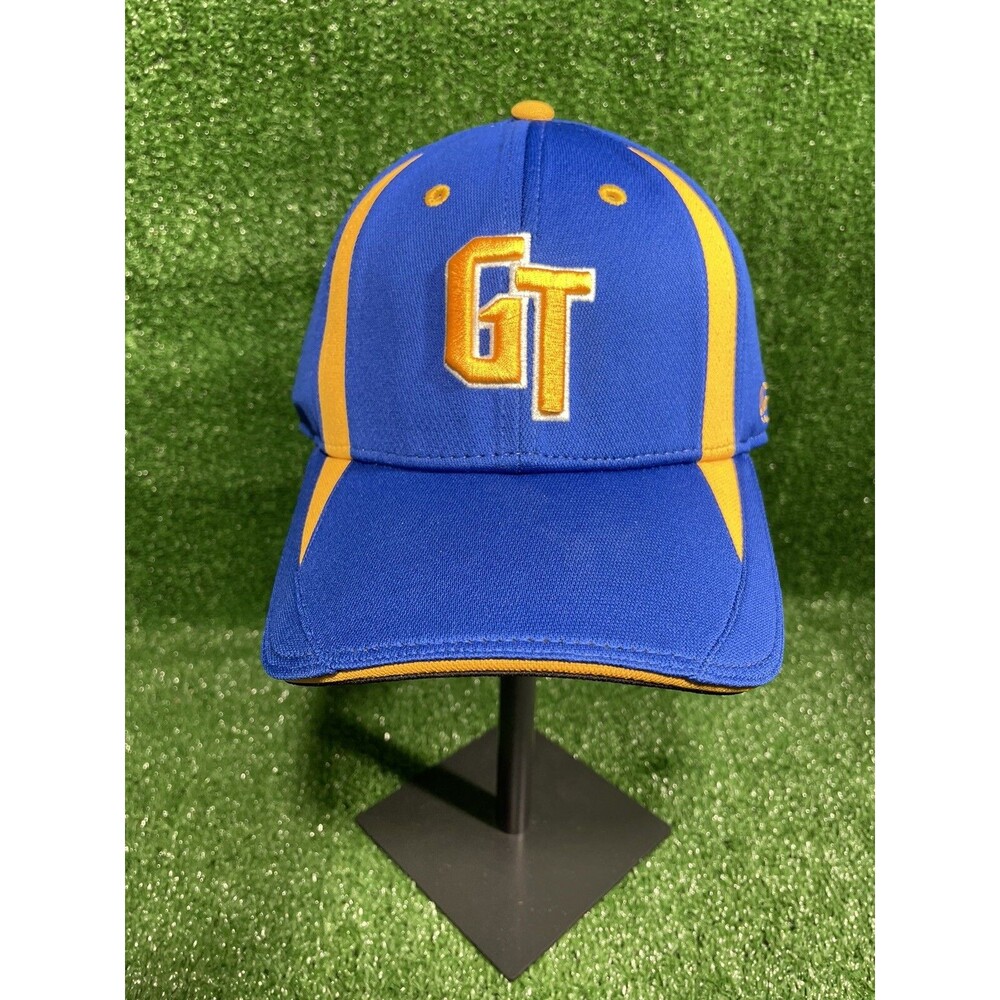 New GT Georgia Tech College Baseball Hat Cap Blue Gold Proflex - Adult Size M/L